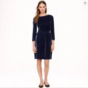 Lovely J. Crew Dark Blue Velvet Dress - Size 4